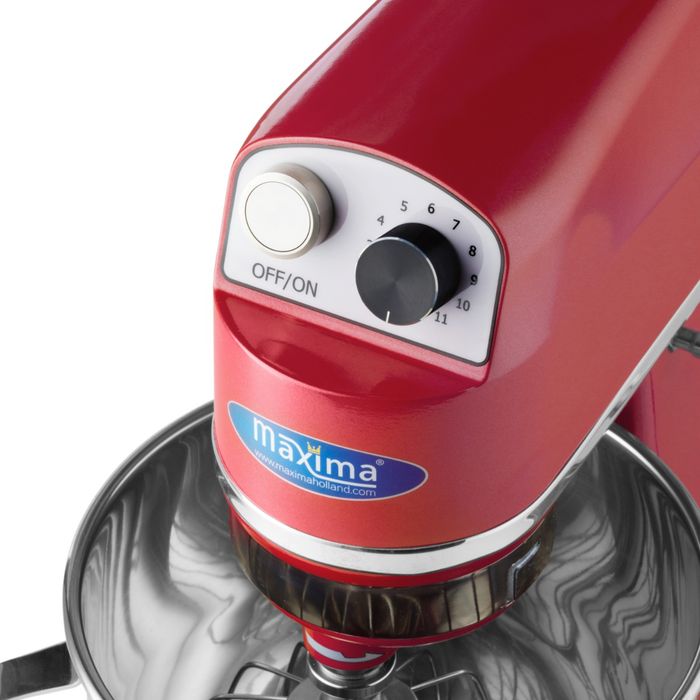 MAXIMA Gastro Planetaire Mixer - 7 l - Tot 2 kg deeg - Frambozenrood