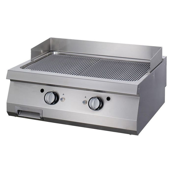 MAXIMA Gastro Premium Grillplaat - Geribbeld - Dubbele eenheid - 90 cm diep - Elektrisch