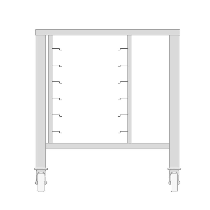 MAXIMA Tafel met Wielen voor Stoomboot 3X + 4X 1/1 GN