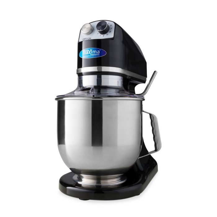 MAXIMA Gastro Planetaire Mixer - 7 l - Tot 2 kg deeg - Zwart