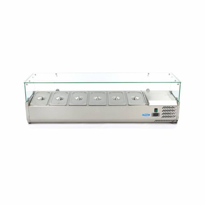 MAXIMA Gastro Aufsatzkühlvitrine - 150 cm - Passt 6 x 1/3 GN