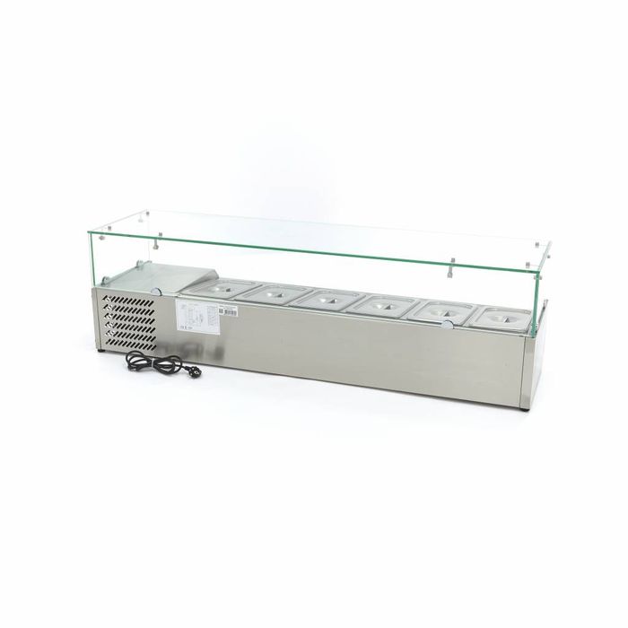 MAXIMA Gastro Aufsatzkühlvitrine - 150 cm - Passt 6 x 1/3 GN