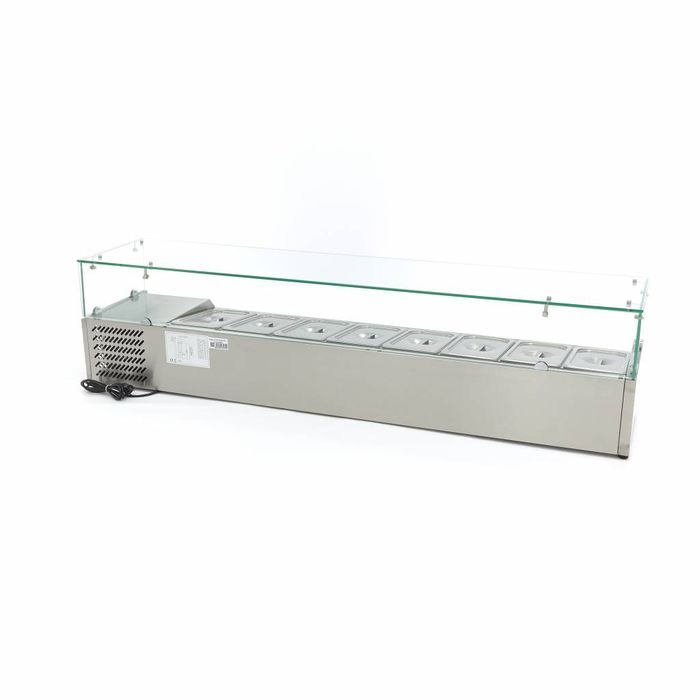 MAXIMA Gastro Aufsatzkühlvitrine - 180 cm - Passt 8 x 1/3 GN