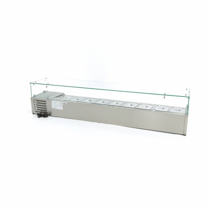 MAXIMA Gastro Aufsatzkühlvitrine - 200 cm - Passt 9 x 1/3 GN