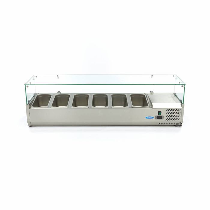 MAXIMA Gastro Aufsatzkühlvitrine - 150 cm - Passt 6 x 1/3 GN