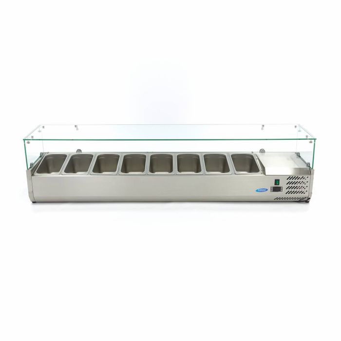 MAXIMA Gastro Aufsatzkühlvitrine - 180 cm - Passt 8 x 1/3 GN