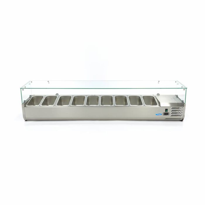 MAXIMA Gastro Aufsatzkühlvitrine - 200 cm - Passt 9 x 1/3 GN