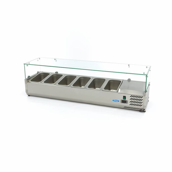 MAXIMA Gastro Aufsatzkühlvitrine - 150 cm - Passt 6 x 1/3 GN