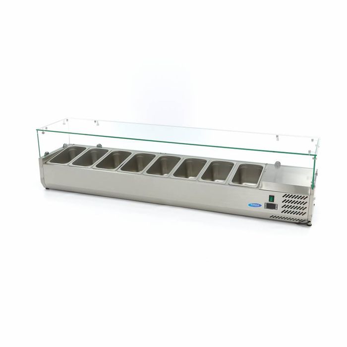 MAXIMA Gastro Aufsatzkühlvitrine - 180 cm - Passt 8 x 1/3 GN