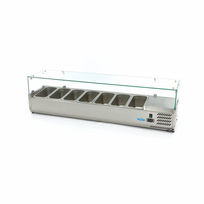 Vitrine réfrigérée de comptoir MAXIMA Gastro - 160 cm - Pour 7 x 1/3 GN