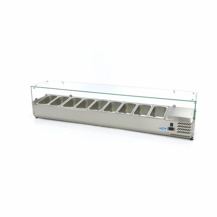 MAXIMA Gastro Aufsatzkühlvitrine - 200 cm - Passt 9 x 1/3 GN