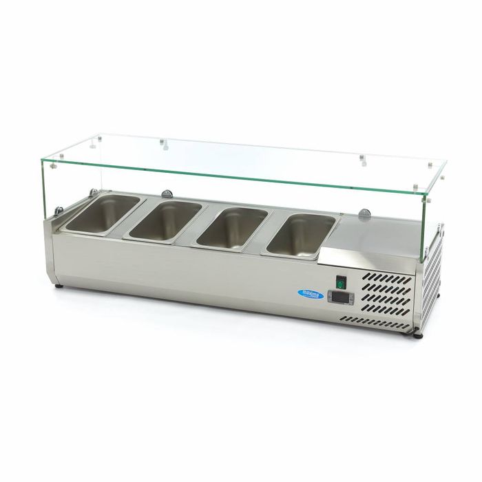 MAXIMA Gastro Aufsatzkühlvitrine - 120 cm - Passt 4 x 1/3 GN