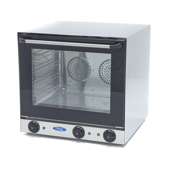 MAXIMA Gastro Convectie Oven - Grill - Geschikt voor 4 Schalen - Ingebouwde Timer - Tot 300 ° C