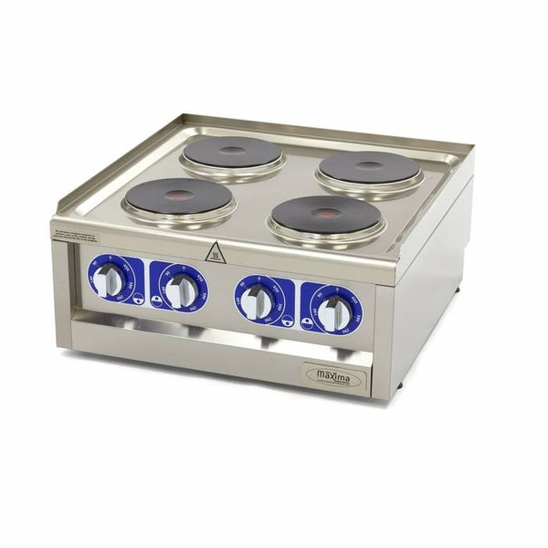 MAXIMA Gastro Kookplaat - 4 Branders - Dubbele Unit - 60 cm Diep - 400 V