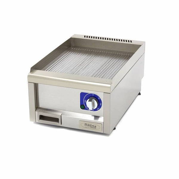 MAXIMA Gastro Grillplaat - Geribbeld - Enkelvoudig - 60 cm Diep - Elektrisch - 400 V