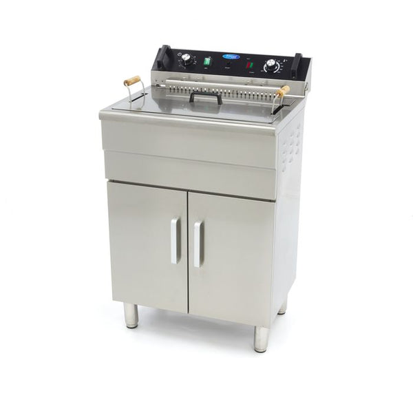 MAXIMA Gastro Friteuse - 30 l - 1 mand - met aftapkraan en standaard