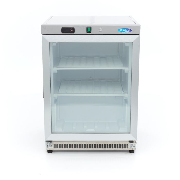 Congélateur gastro MAXIMA - 200 l - Inox - avec porte vitrée