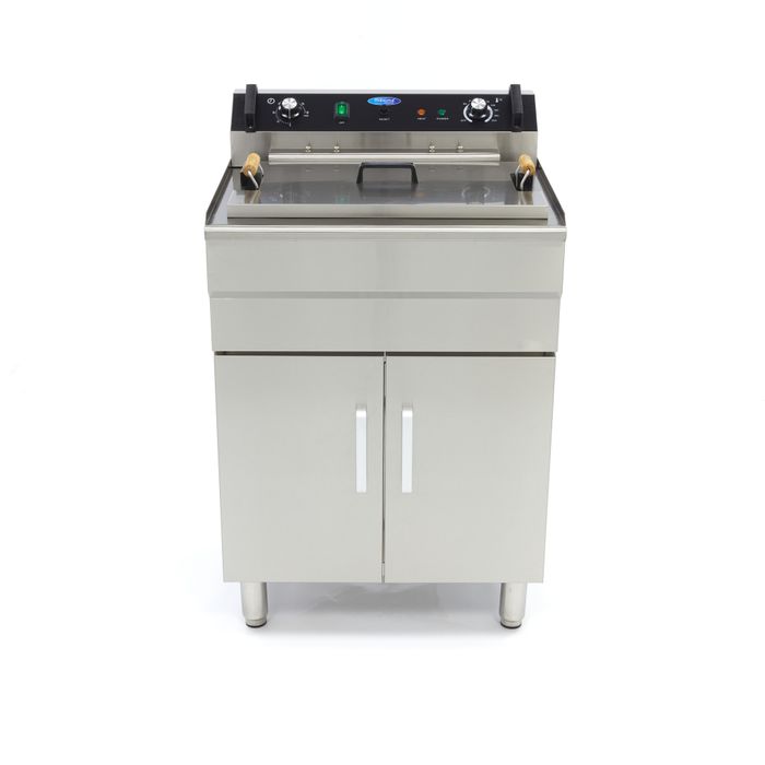 MAXIMA Gastro Fritteuse - 35 l - 1 Korb - mit Ablasshahn - 400 V