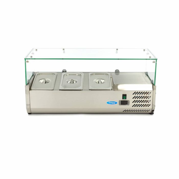 MAXIMA Gastro Aufsatzkühlvitrine - 95 cm - Passt 3 x 1/3 GN