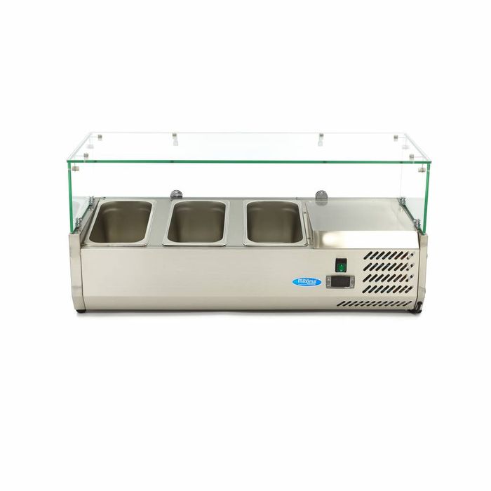 MAXIMA Gastro Aufsatzkühlvitrine - 95 cm - Passt 3 x 1/3 GN