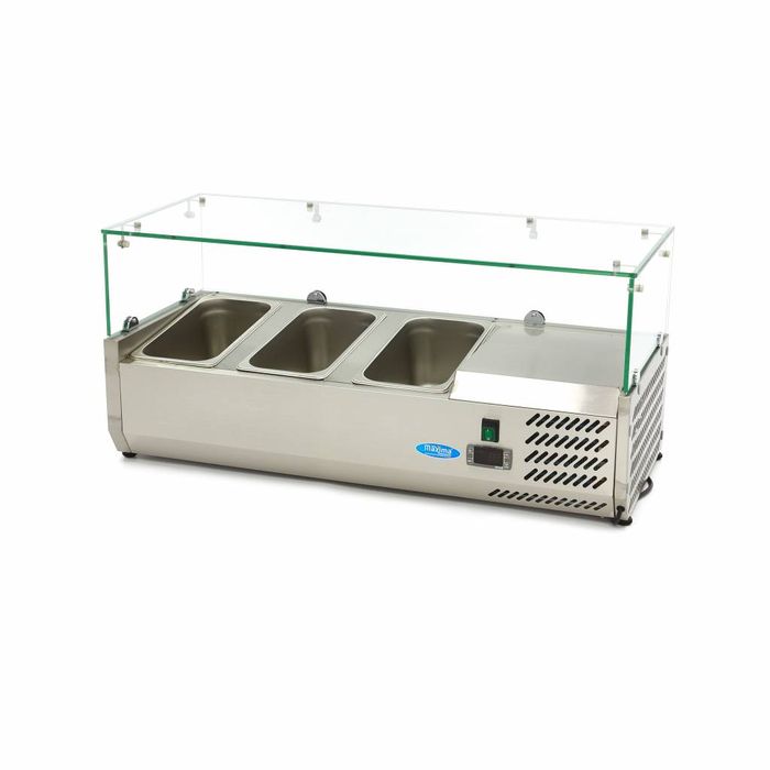 MAXIMA Gastro Aufsatzkühlvitrine - 95 cm - Passt 3 x 1/3 GN