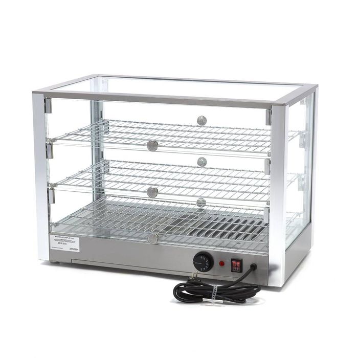 Vitrine chauffante gastro MAXIMA - 115 l - 70 cm - 3 étagères