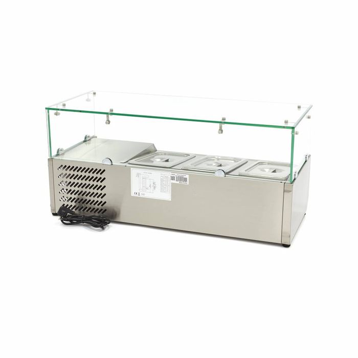 MAXIMA Gastro Aufsatzkühlvitrine - 95 cm - Passt 3 x 1/3 GN