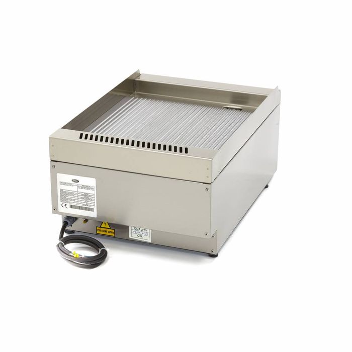 MAXIMA Gastro Grillplatte - Gerillt - Einzeleinheit - 60 cm Tief - Elektrisch - 400 V