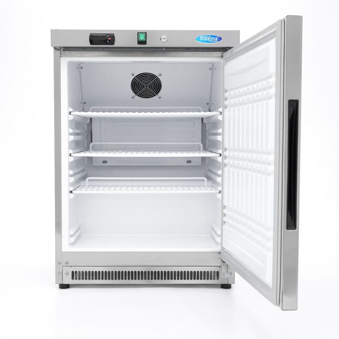 MAXIMA Gastro Kühlschrank - 200 l - 3 Verstellbare Regale - Rostfreier Stahl