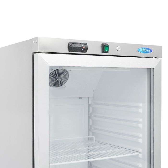 MAXIMA Gastro Koelkast - 400 l - RVS - met glazen deur