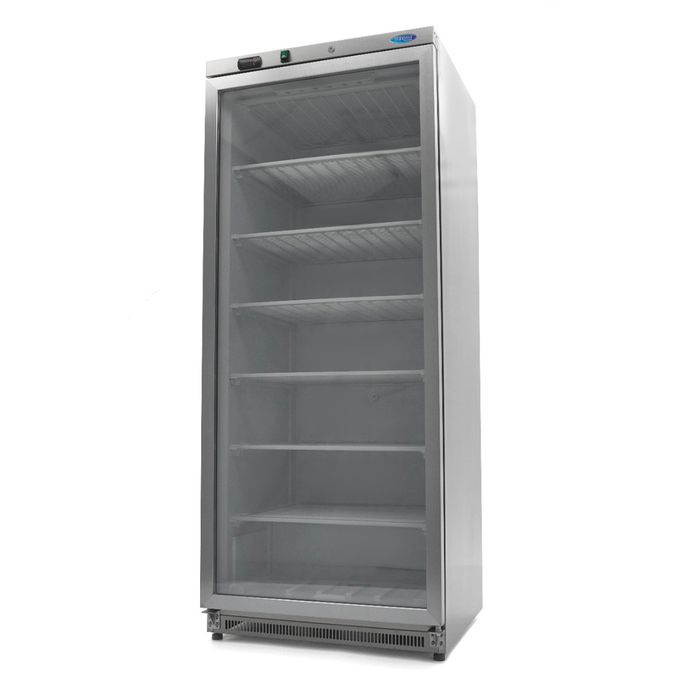 Congélateur gastro MAXIMA - 600 l - Inox - avec porte vitrée