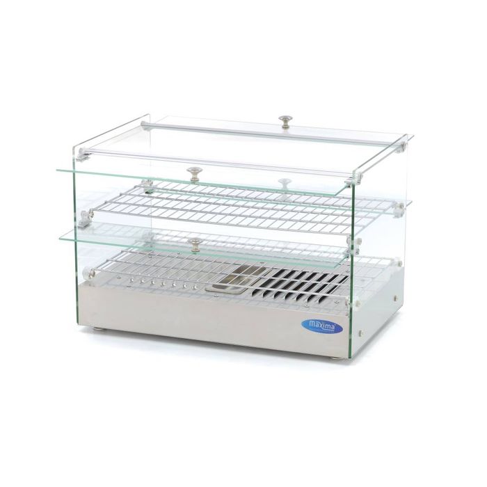 Vitrine chauffante gastro MAXIMA - 50 l - 55 cm - 2 étagères