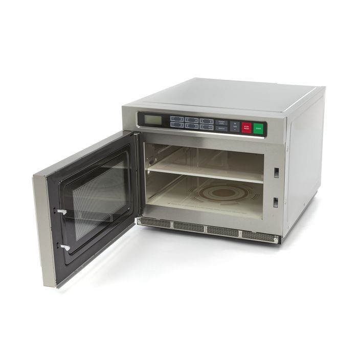 MAXIMA Gastro Mikrowelle - 1800W - 20 Programme - Platten bis zu Ø36 cm - 2 Regale