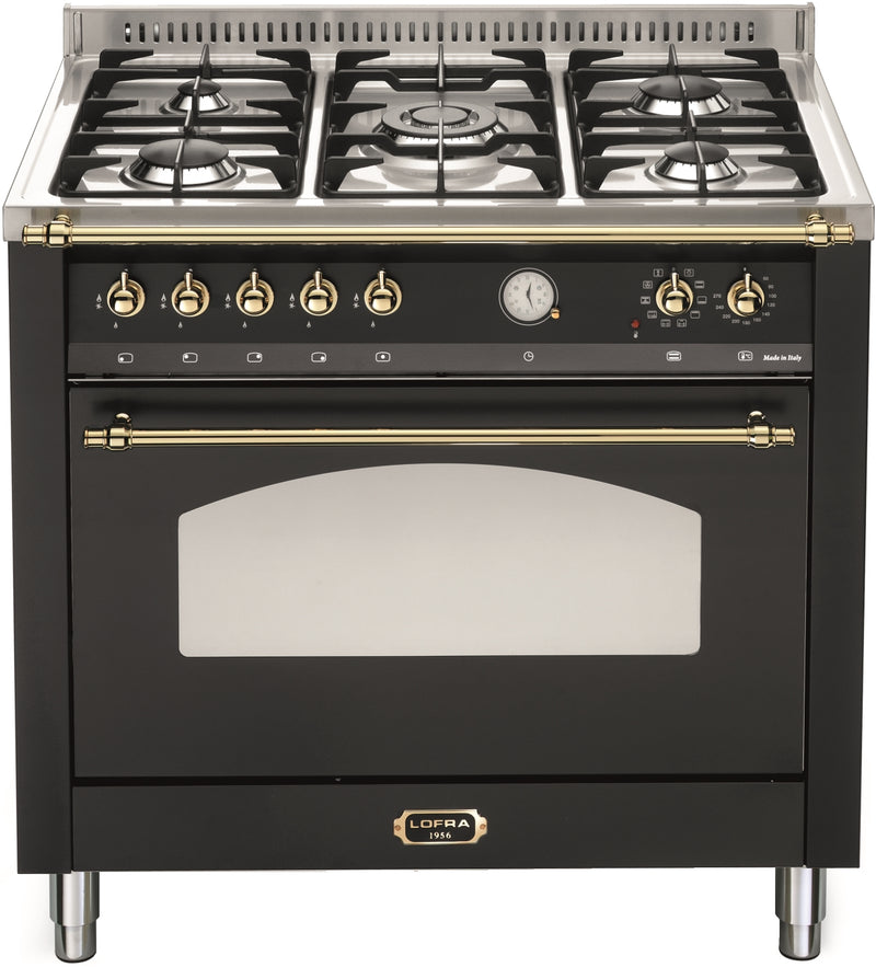 LOFRA - DOLCEVITA - SINGLE OVEN 90 cm - RNMG 96 MFT/ CI - Black - Messing Finish