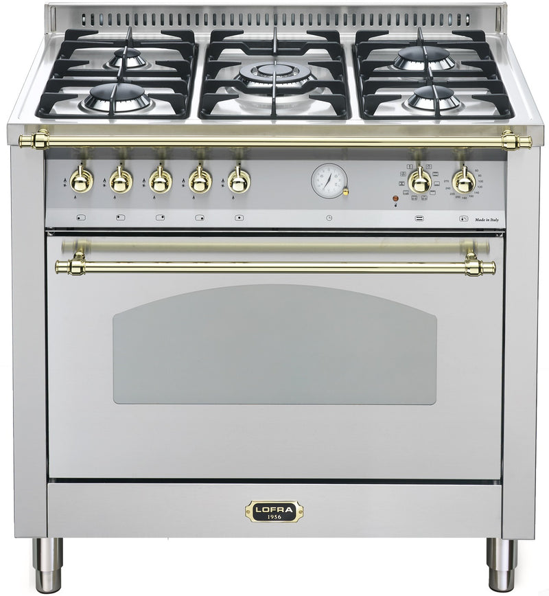 LOFRA - DOLCEVITA - SINGLE OVEN 90 cm - RSG 96 MFT / CI - Stainless - Messing Finish