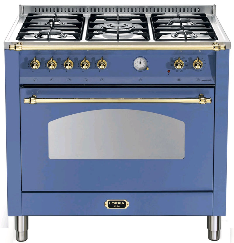 LOFRA - DOLCEVITA - SINGLE OVEN 90 cm - RLVG 96 MFT / CI - Lavandel Blue - Messing Finish