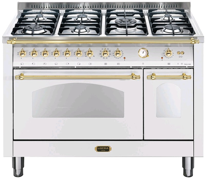 LOFRA - DOLCEVITA - DUBBELE OVEN 120cm - RBPD 126 MFT+E/ 2 AEO - WITTE MESSING AFWERKING 