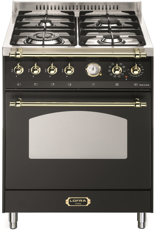 LOFRA - DOLCEVITA - SINGLE OVEN 60 cm - RNM 66 MFT/ CI - Black - Messing Finish