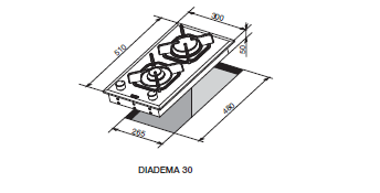 LOFRA - DIADEME - GAS KOCHFELD 30 cm - HGN 320