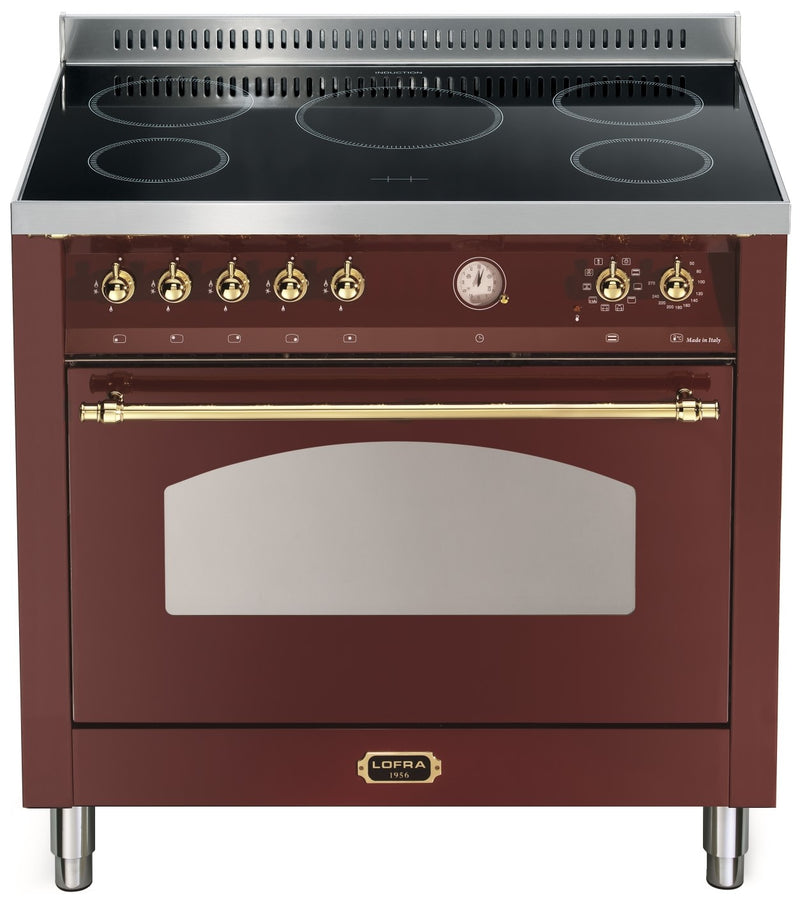 LOFRA - DOLCEVITA INDUKTION - SINGLE OVEN 90cm - RRG 96 MFT/ 5 I - Burgundy Messing Finish