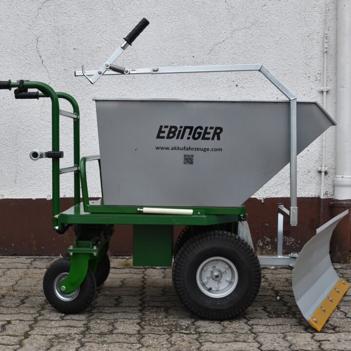 Ebinger elektrische kruiwagen DONKEY XL inclusief sneeuwschuiver 95 cm