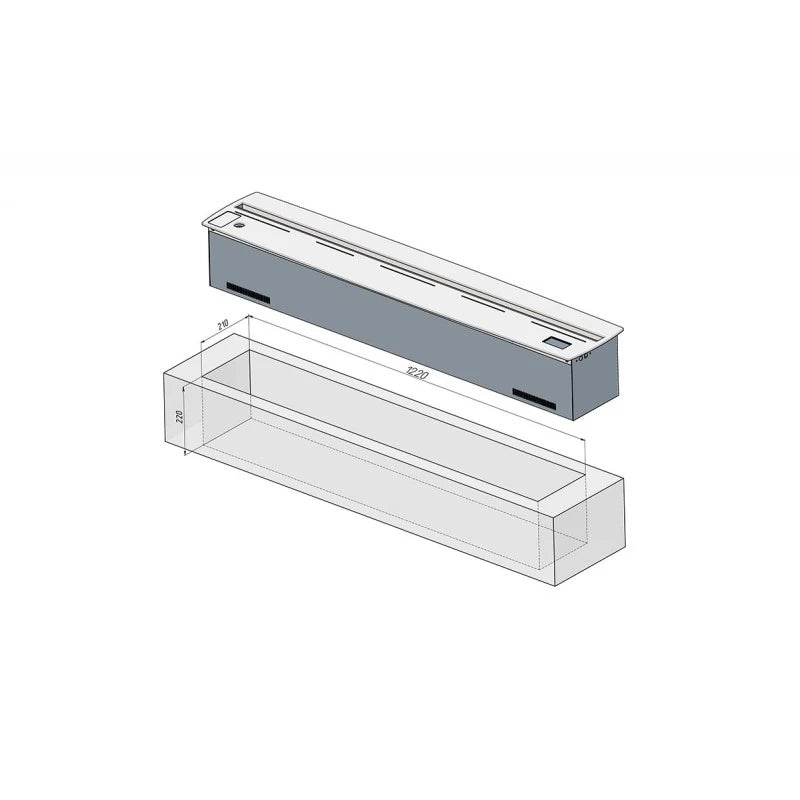 Cheminée à vapeur encastrable Alvi Prague FireSpa 1200 mm 