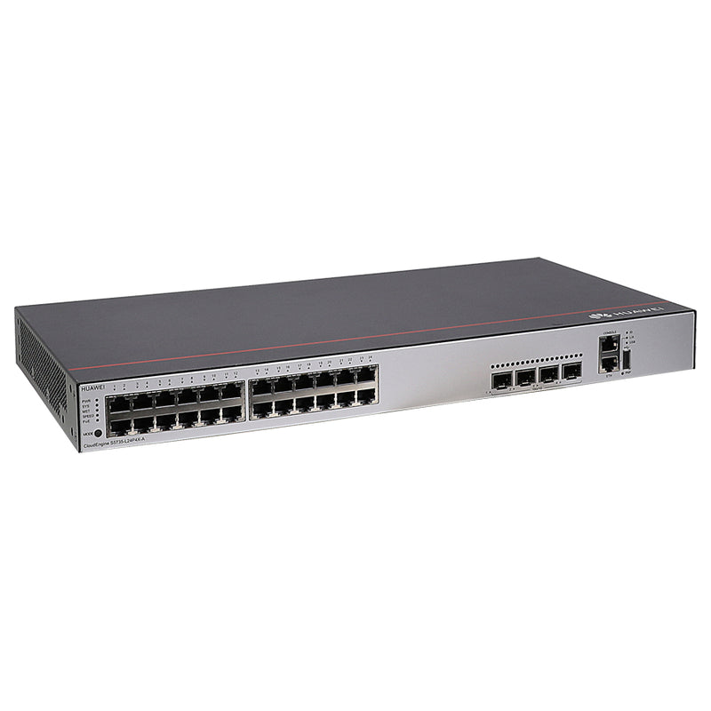 HUAWEI CloudEngine S5735-L24P4X-A - 24-Port Switch (24x Ethernet 10/100/1000 | 4x 10 GE SFP+ | 1U HE | PoE+)