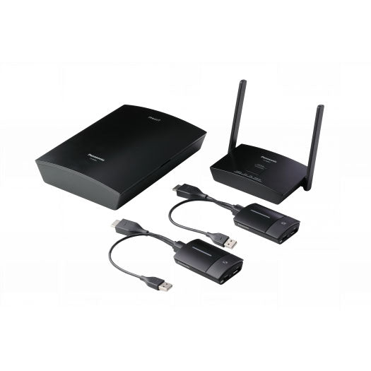 PANASONIC TY-WPS1 - Wireless Präsentation System Kit (1x Set-Top-Box-Empfänger | 2x HDMI/USB-Sender | 1x Aufbewahrungsbox) - in schwarz