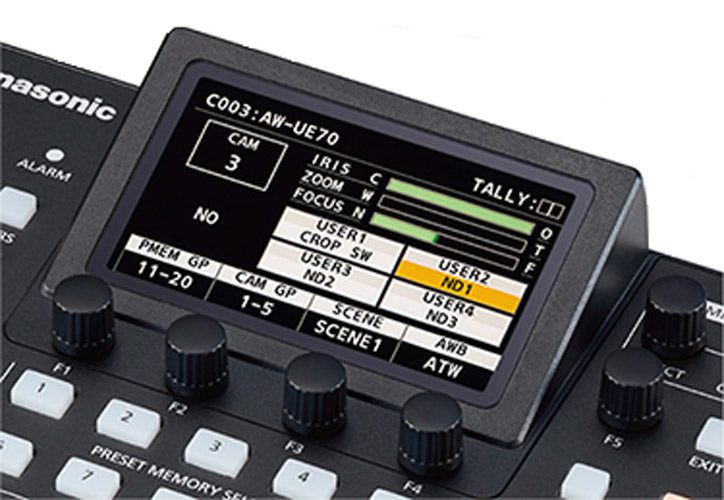 PANASONIC AW-RP60 - Kompakte Remote-Kamerasteuereinheit für PTZ-Kameras (3,5" LCD-Farbdisplay | PoE+) - in schwarz