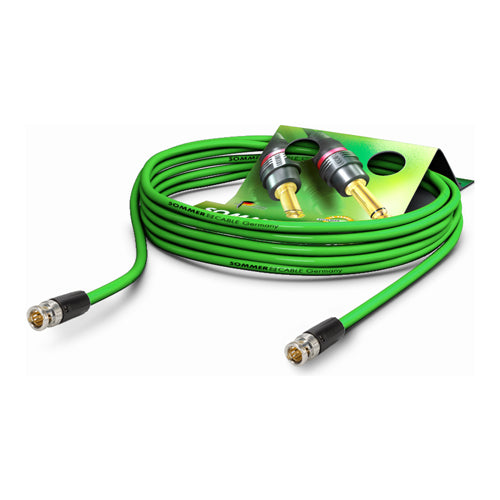 Câble patch vidéo SOMMER CABLE HD-SDI (HDTV) SC-Vector PLUS 1.6L/7.3 3G-SDI (1 conducteur interne | BNC mâle / BNC mâle | NEUTRIK | 30,00 m) - en vert 