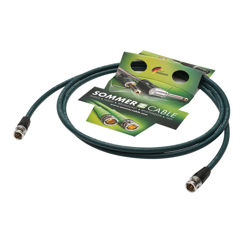 SOMMER CABLE video patchkabel HD-SDI (HDTV) SC-Vector PLUS 1.2/4.8 DZ (1 x 0.88mm² | BNC male / BNC male | NEUTRIK | Rear Twist | 50.00m) - in groen 