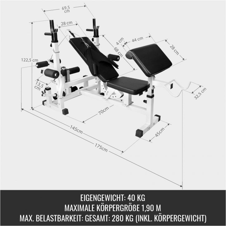 GORILLA SPORTS Kraftstation Universal inkl. 108 kg Chrom Set