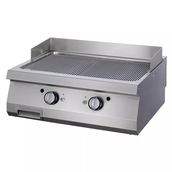 Plaque de cuisson MAXIMA Gastro Premium - Chromée rainurée - Double unité - Profondeur 90 cm - Gaz