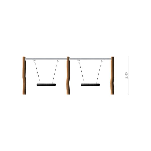 Aire de jeux Lars Laj Double Swing Robinia (BNS 120) 